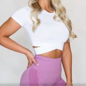 NVGTN Short-Sleeve Crop Top in White